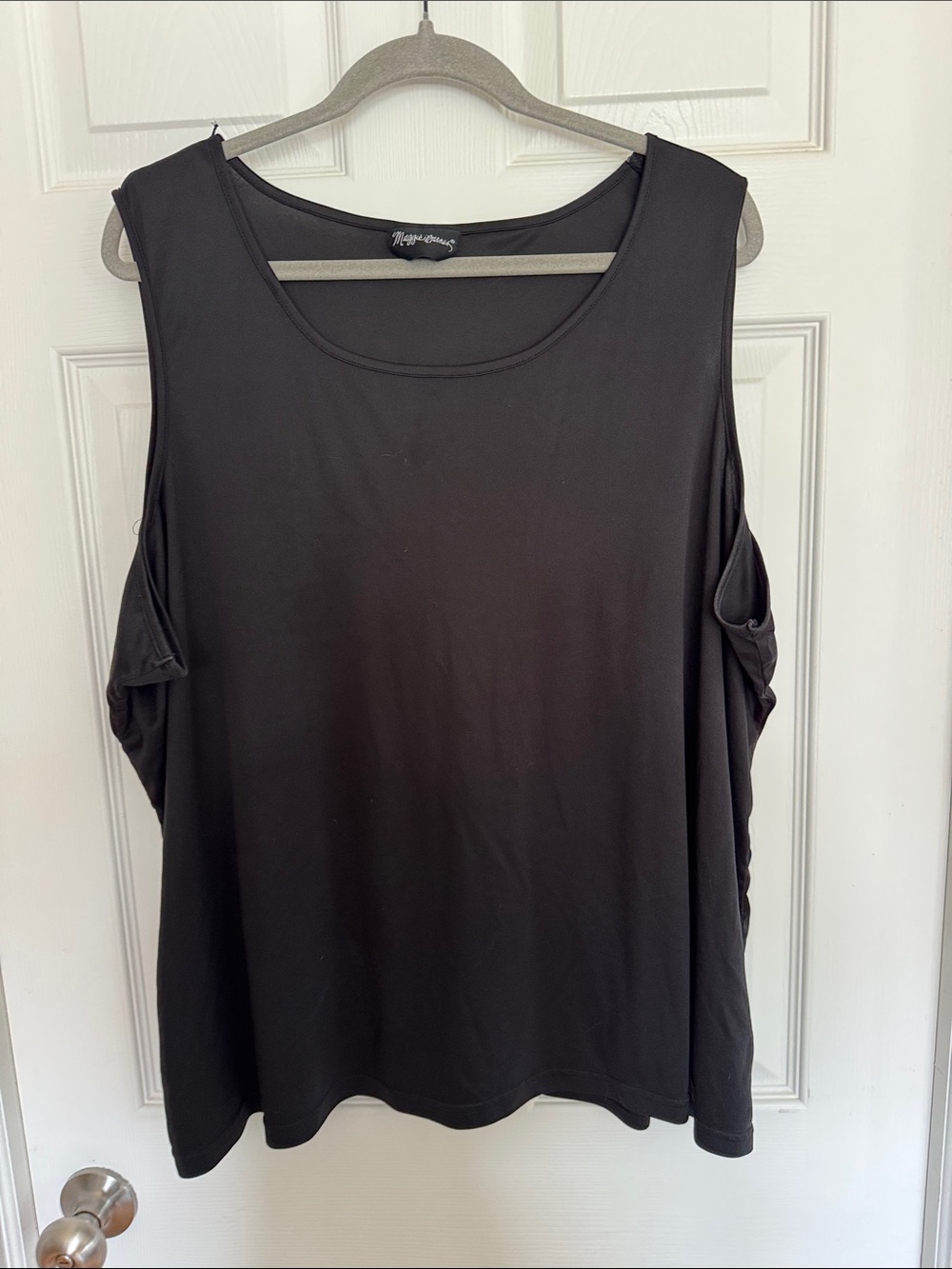 Maggie Barnes Black Silky Sleeveless Tank Top